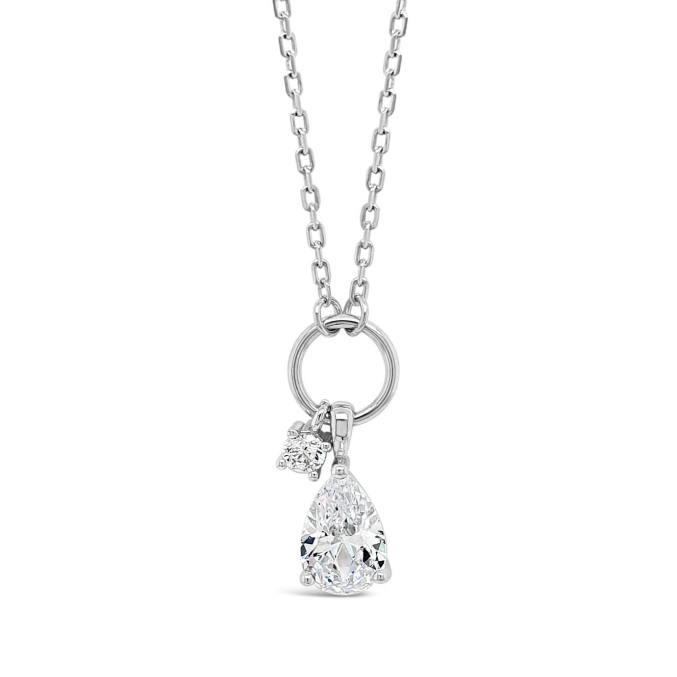 clear teardrop pendant with charm